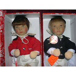 10" Kathe Kruse Jockey Pair Paul & Anneliese #1626488