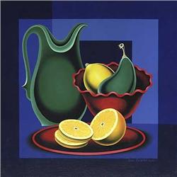 "Blue Still Life" by Omar Chkhaidze - Rare oil #1626511