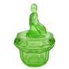 Green EGYPTIAN Art Deco Glass Powder Jar #1626653