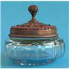 Pink Glass Jeweled Empire Art Gold Dresser Jar #1626689