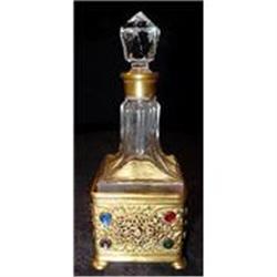 APOLLO Perfume Bottle Glass Jewels Brass Holder#1626725