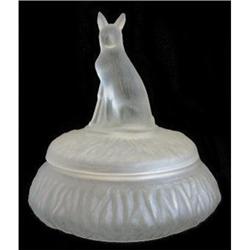 RIN TIN TIN White Satin Glass Powder Jar  #1626759