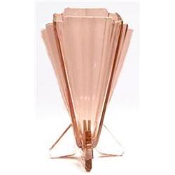 Czech Art Deco Glass Pink Rocket Vase #1626779