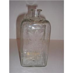 1775 Stiegal-type engraved clear glass decanter#1626875