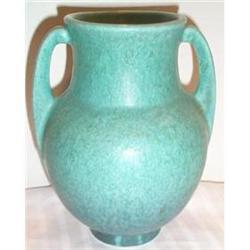 Vintage Roseville Green Earlam Handled Vase #1626883