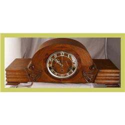 German Art Deco Mantle Clock Westminster Oak #1626941