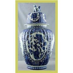 Blue Delft Ginger Jar Transferware Royal Sphinx#1626946