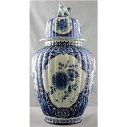 Antique Blue Delft Ginger Jar Transferware #1626953