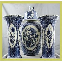 Blue Delft Garniture Set Transferware Royal #1626955