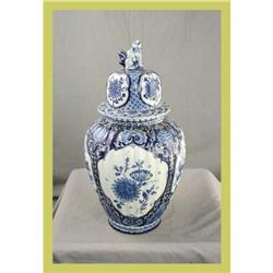 Antique Blue Delft Ginger Jar Transferware #1626956