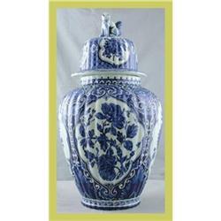 Blue Delft Ginger Jar Transferware Royal Sphinx#1626958