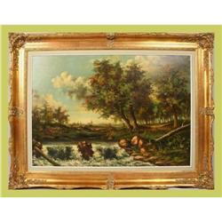 Art Painting Framed Huyffels Landscape Trees #1626968