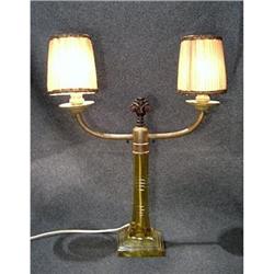 Antique French Table Lamp Bronze and Crystal #1627017