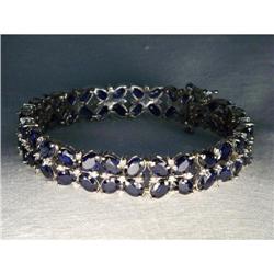 14K WG Gold Sapphire Diamond Floral Bracelet  #1627043