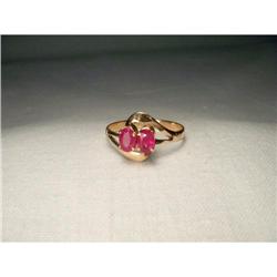 Estate 18K Pink Rose Gold Ruby Pinky Ring #1627050