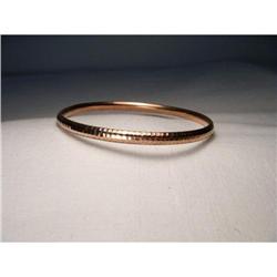 14K Pink Rose Gold Diamond Cut Bangle Bracelet #1627055