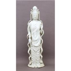 Old Japanese White Glaze Kutani Buddha Quan Yin#1627098