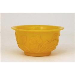 Old Chinese Export Yellow Peking Glass Bowl #1627108