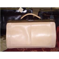 Tan Antique style doctor bag leather purse tote#1627152