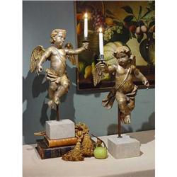 PAIR 18th C. Carved ANGELS- Italy #1627177