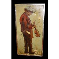 French Violinist Paris Street Oil Painting #1627266