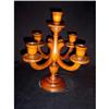 Hand-Carved Fruitwood Candelabra #1627298