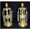 Pair of Antique Bronze and Crystal Candlesticks#1627332