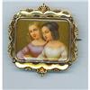 Old Paris porcelain 1830's portrait brooch 18k #1627360