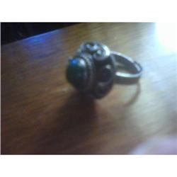 Vintage jade mexican poison ring #1634015