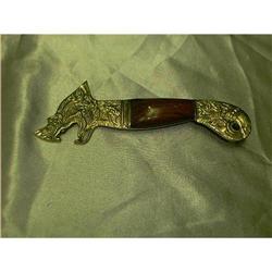 Brass and Wood Dragon Bottle Opener Priced Low #1634719