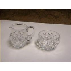 Crystal Sugar and Creamer Set Signed Ceskci #1634749
