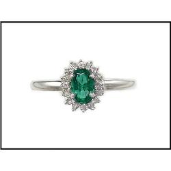 18K WHITE GOLD EMERALD DIAMOND RING(was $575) #1634829