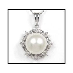 10.5MM MAGNIFICENT PEARL DAMOND PENDANT(was #1634831