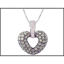 PUFF HEART PENDANT TZAVORITES DIAMONDS WAS $550#1634838