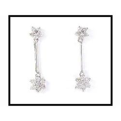 18K White Gold Diamond Dangle Earrings(was #1634844