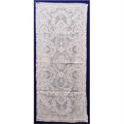 BEAUTIFUL ANTIQUE FLORAL  LACE RUNNER #1634973