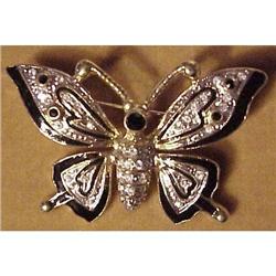 LOVELY  RHINESTONE BROOCH - DECO BUTTERFLY #1634978