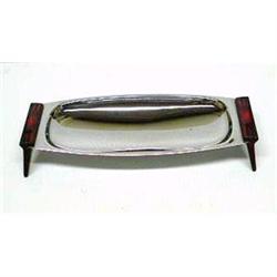 DECO CHROME/BAKELITE SERVING DISH #1635031