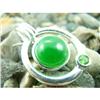 Image 1 : Designer Jade Ring Sterling Silver Pendant  #1635563