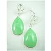 Image 1 : Jade Teardrop Sterling Silver Earrings #1635614
