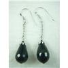 Image 1 : Teardrop Black Onyx Dangle Sterling Silver#1635629