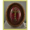 Image 1 : French Religious Crucifix Framed Convex Glass #1636411