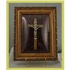 Image 1 : French Religious Crucifix Framed Convex Glass #1636416