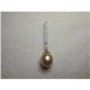 14K WG Gold Cultured Pearl Diamond Bar Pendant #1636591