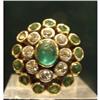 Estate Emerald & Diamond Yellow Gold Ring 14kt #1636834