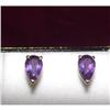 Estate Pear Amethyst Stud Earrings 14kt gold #1636836
