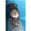Estate Tribal Silver Turquoise Coral Ring Watch#1636846
