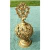 METAL (GOLD PLATED ?) FILIGREE  PERFUME BOTTLE #1636930