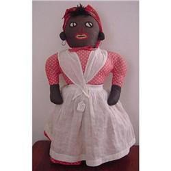 Doll Cloth Black 20" Mammy Embroidered Face #1637032