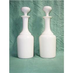 Pair of  19th-century white opaline decanters #1637085